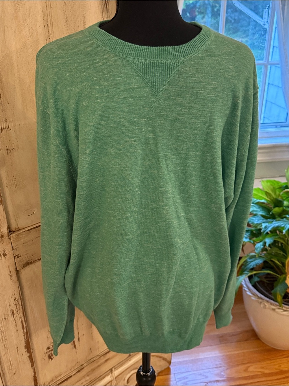 J.Crew Mens 100% Cotton knit Crewneck casual Sweater V-Stitch Style. XL